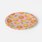 オレンジパターン水彩画 ペーパープレート (アングル)