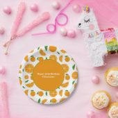 オレンジパターン ペーパープレート (パーティー)