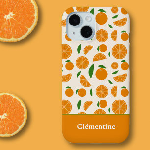 オレンジパターン iPhone 15ケース