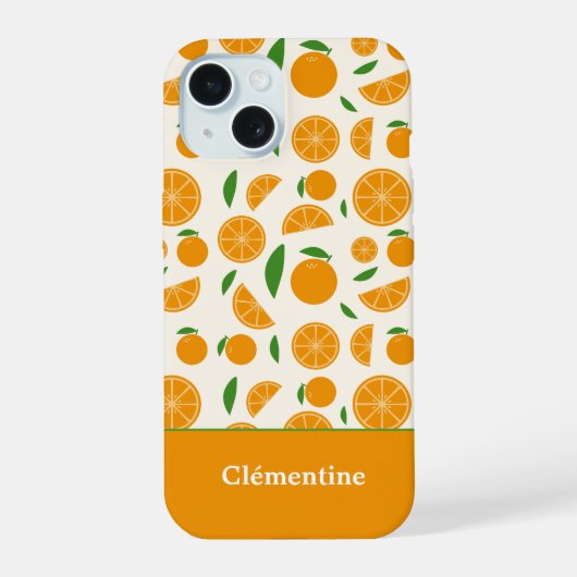 オレンジパターン iPhone 15ケース (裏面)