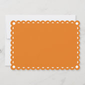 オレンジパペルピカド愛の鳥のフィエスタ結婚の 招待状 (裏面)