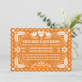 オレンジパペルピカド愛の鳥のフィエスタ結婚の 招待状 (スタンド正面)