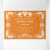 オレンジパペル・ピカドは鳥結婚を愛する 三つ折り招待状 (内部中)