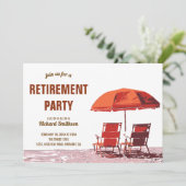 オレンジパラソルビーチチェアリタイアメントパーティー 招待状 (スタンド正面)