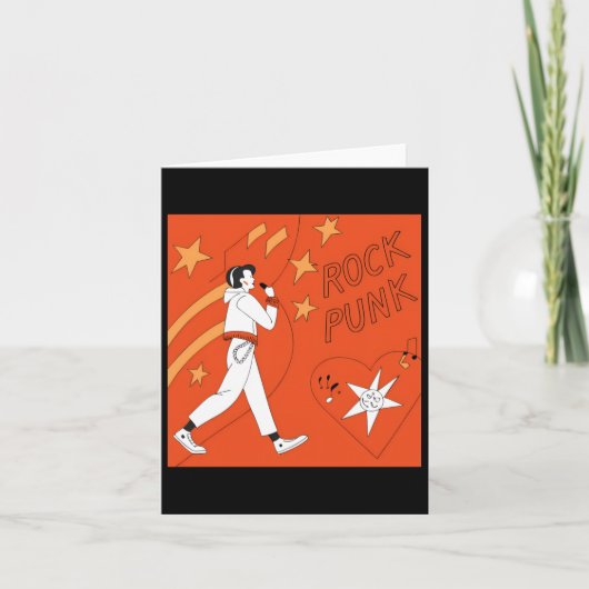 オレンジパンクロック表現デジタルアートイラストレティ カード (正面)