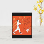 オレンジパンクロック表現デジタルアートイラストレティ カード (黄色い花)