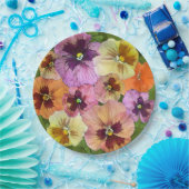 オレンジパンシーオールオーバーボタニカルアート紙プレート ペーパープレート (パーティー)