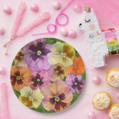 オレンジパンシーオールオーバーボタニカルアート紙プレート ペーパープレート (パーティー)