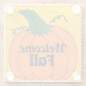 オレンジパンプキンウェルカム秋 ガラスコースター (裏面)