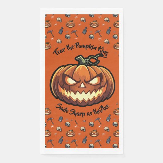 🎃オレンジパンプキンキングハロウィンナプキン🧡 (正面)