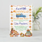 オレンジパンプキントラックベビーシャワーガール招待状 招待状 (スタンド正面)