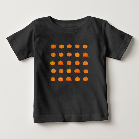 オレンジパンプキンパターン ベビーTシャツ (正面)