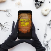 オレンジパンプキンヘ幽霊のよく出るブンハローウィンパーティ 招待状