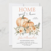 オレンジパンプキンホームスウィートホーム引っ越し祝いパーティーパーティー 招待状 (正面)