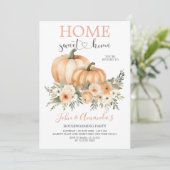 オレンジパンプキンホームスウィートホーム引っ越し祝いパーティーパーティー 招待状 (スタンド正面)