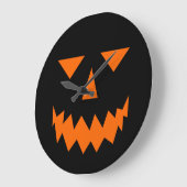 オレンジパンプキン顔クロック ラージ壁時計 (傾斜)