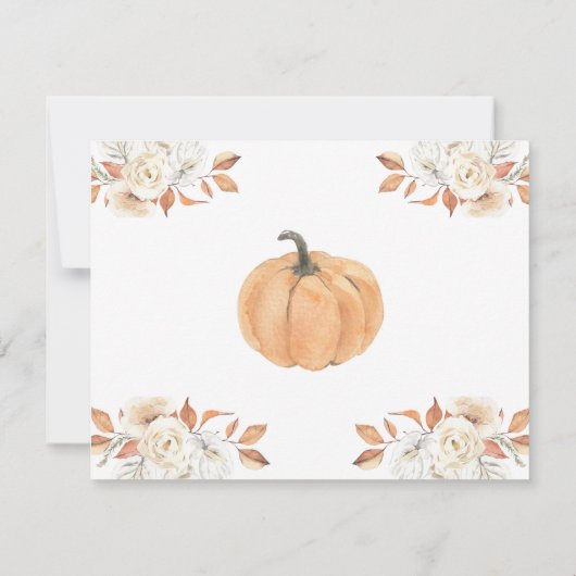 オレンジパンプキ素朴ンフローラ第1誕生日 サンキューカード (裏面)