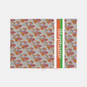 オレンジパーソナライズされたとグリーンの名前のゴルフボール フリースブランケット (正面(横))