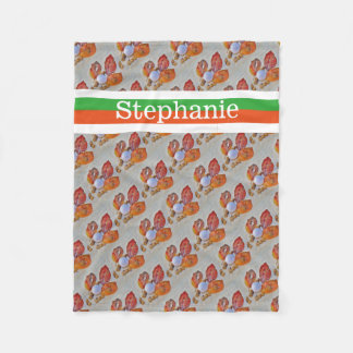 オレンジパーソナライズされたとグリーンの名前のゴルフボール フリースブランケット