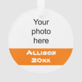 オレンジパーソナライズされたとブラック・チアリーダーオーナメント オーナメント (裏面)