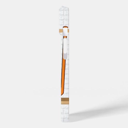 オレンジパーソナライズされたとホワイトアイスホッケージャージー Case-Mate iPhoneケース (裏面 / 左)