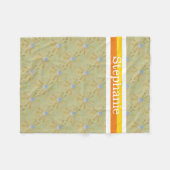 オレンジパーソナライズされたと黄色の名前のゴルフボール フリースブランケット (正面(横))