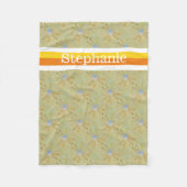 オレンジパーソナライズされたと黄色の名前のゴルフボール フリースブランケット (正面)