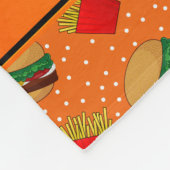 オレンジパーソナライズされたのハンバーガーにドットの名前を付ける フリースブランケット (角)