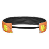 オレンジパーソナライズされたソフトボールのパターン アスレチックヘッドバンド (裏面)