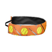 オレンジパーソナライズされたソフトボールのパターン アスレチックヘッドバンド (左)