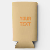 オレンジパーソナライズされたミニマル色とライトブラウン色 スリム缶クーラー (裏面)