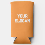 オレンジパーソナライズされたミニマル色とライトブラウン色 スリム缶クーラー (正面)