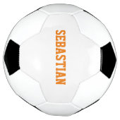 オレンジパーソナライズされた名前をカスタムするスポーツチーム番号 サッカーボール (回転)