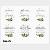 オレンジパーソナライズされた感謝してい結婚式の引き出物 ラウンドシール (シート)