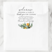 オレンジパーソナライズされた感謝してい結婚式の引き出物 ラウンドシール (バッグ)