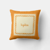 オレンジパーソナライズされた紅葉キープサケ クッション (裏面)