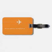 オレンジパーソナライズされた色のエレガントエアロトラベル ラゲッジタグ (裏面横)
