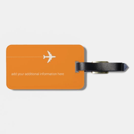 オレンジパーソナライズされた色のエレガントエアロトラベル ラゲッジタグ (裏面横)