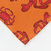 オレンジパーソナライズされた色のカニ模様 フリースブランケット (角)