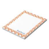 オレンジパーソナライズされた色のジグザグ模様 ノートパッド (回転)