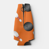 オレンジパーソナライズされた色のボーリングボールピンの名前 ボトルクーラー (裏面)