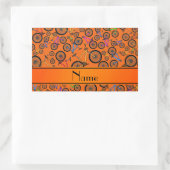 オレンジパーソナライズされた色のマウンテンバイクの名前 長方形シール (バッグ)