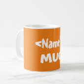 オレンジパーソナライズされた色の名前 コーヒーマグカップ (正面左)