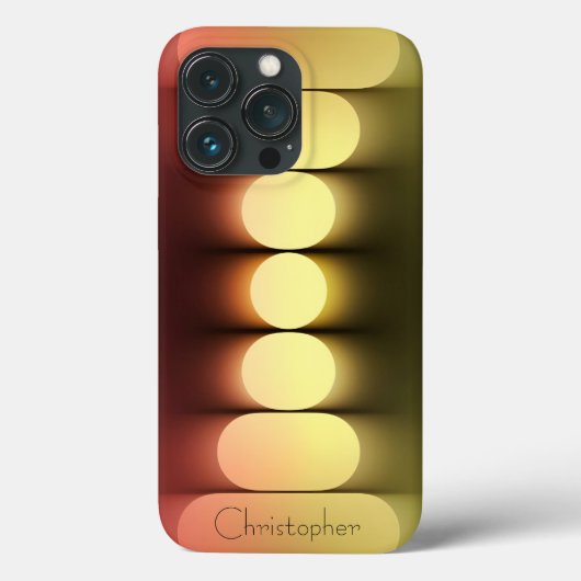 オレンジパーソナライズされた色の放射状テクスチャiphone 15 Case-Mate iPhoneケース (裏面)