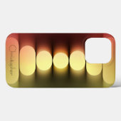 オレンジパーソナライズされた色の放射状テクスチャiphone 15 Case-Mate iPhoneケース (裏面 (横))