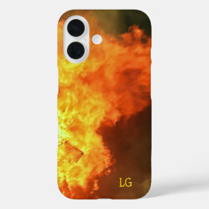 オレンジパーソナライズされた色の火の頑丈なアップルiPhoneケース iPhone 16ケース