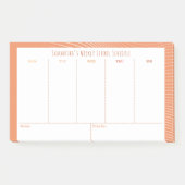 オレンジパーソナライズされた色の週間クラススケジュール ポストイット (正面)