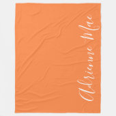 オレンジパーソナライズされた色 フリースブランケット (正面)
