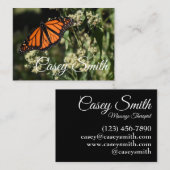 オレンジパーソナライズされた（昆虫）オオカバマダラ、モナーク蝶自然写真 名刺 (正面/裏面)