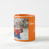 オレンジパーソナライズ写真テンプレートギフトコーヒーマグ マグカップ (中央)
